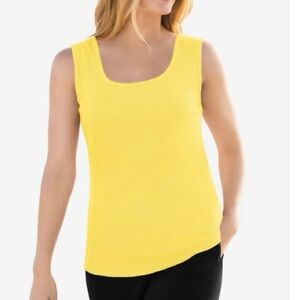 Woman Within Sunny Ribbed Tank Top